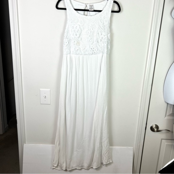 Cracker Barrel Maxi Dress womens small sleeveless lace overlay lined - Picture 1 of 8